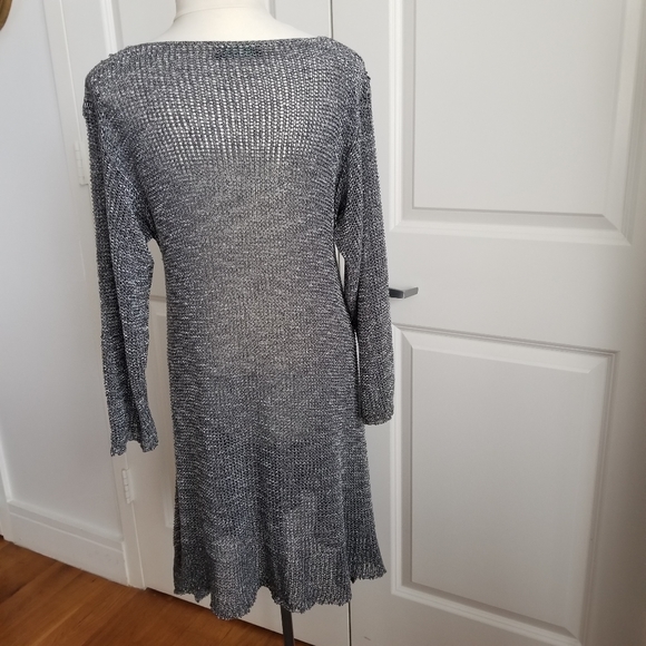 Crochet grey tunic above knee length M - Picture 4 of 6
